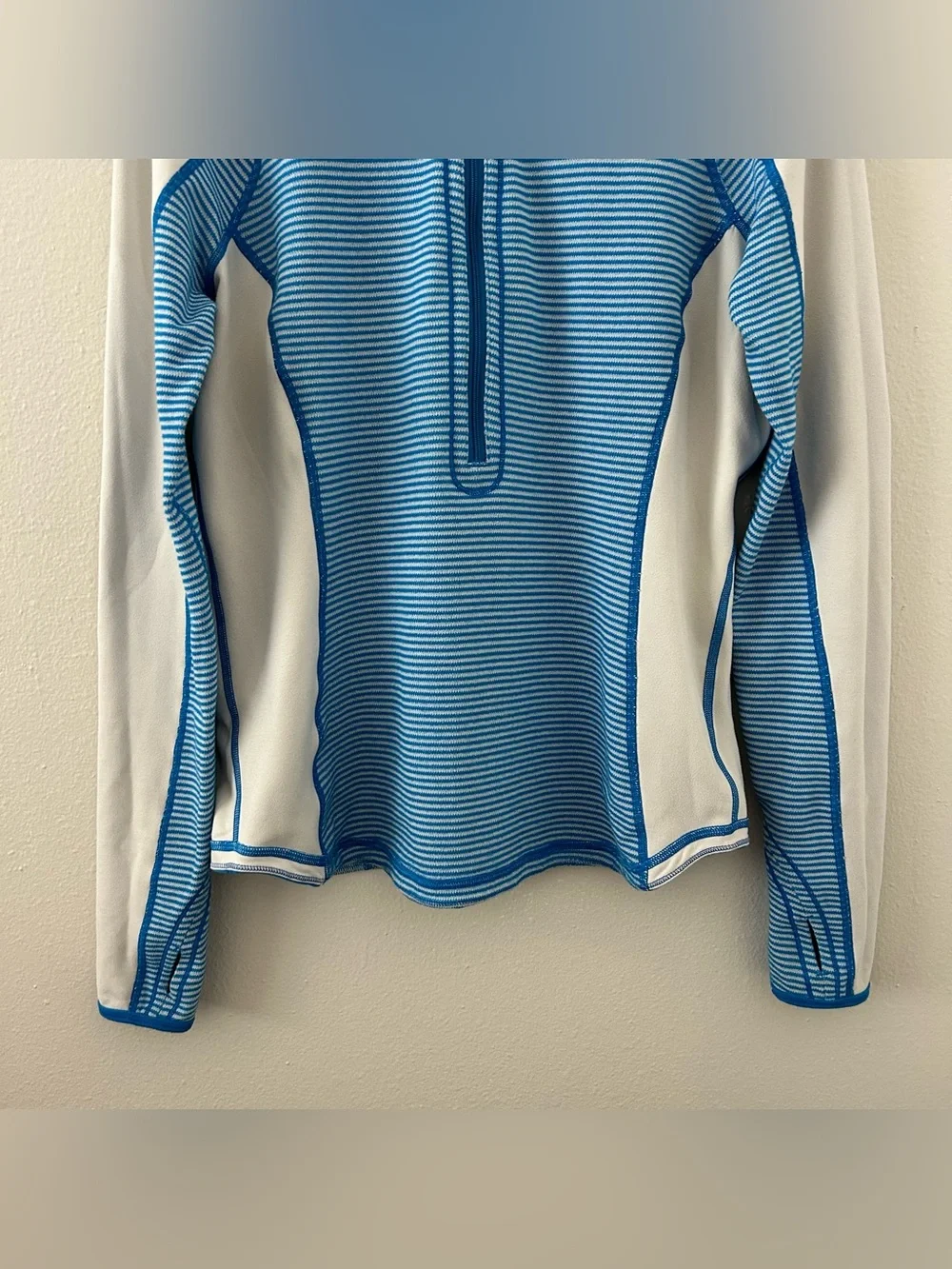 Lululemon Run U-Turn Half Zip Pullover Reversible Pique Blue Women’s Size 12 ?